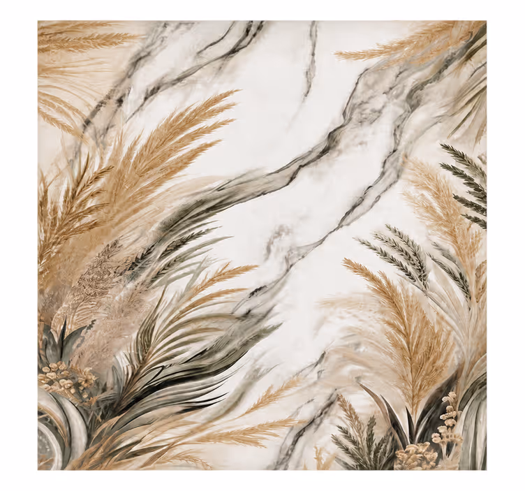 White roller blind with modern leaves design - TenStickers