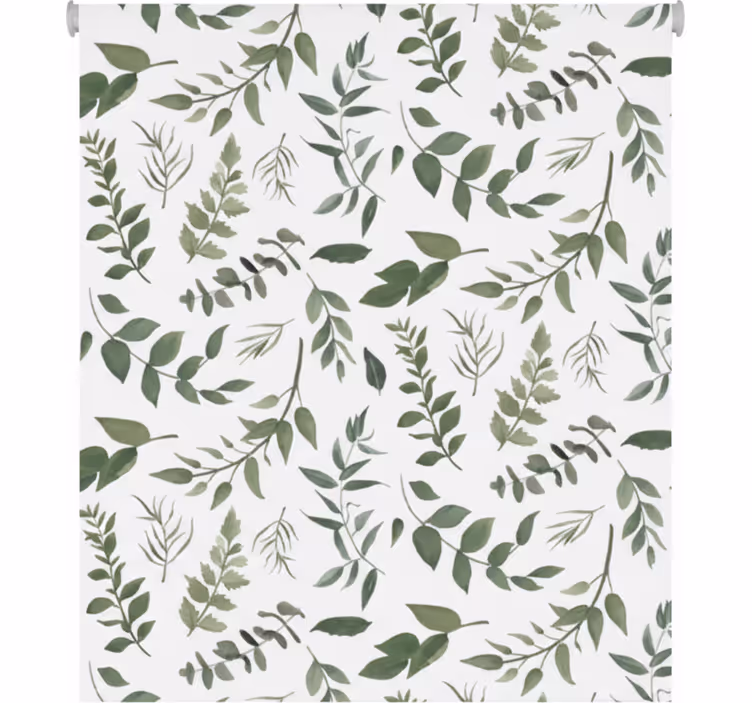 Living room roller blind 40" bright leaf pattern calm - TenStickers