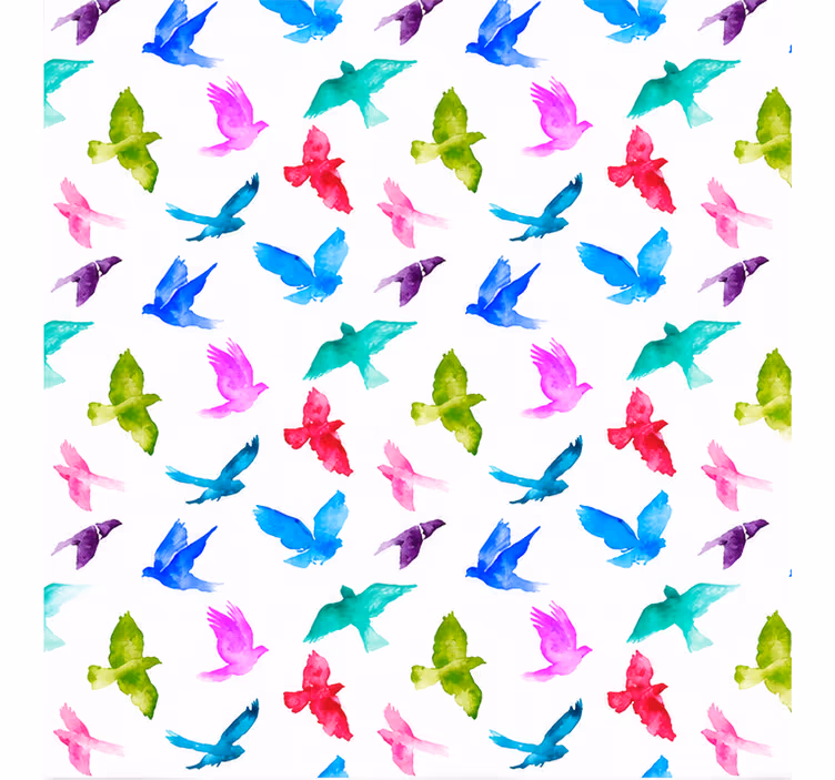 Living room roller blind width 50 colourful birds pattern - TenStickers