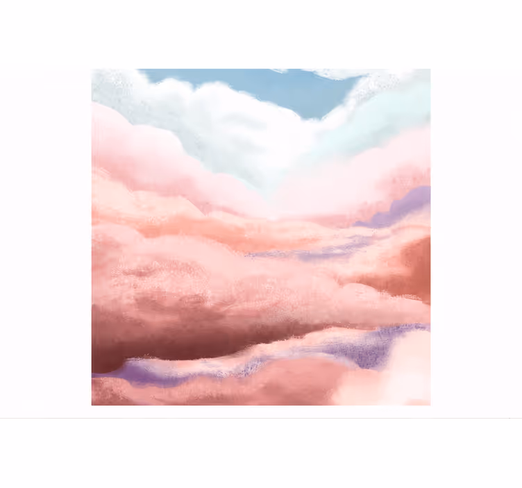 Pink roller blind width 180 peachy clouds - TenStickers