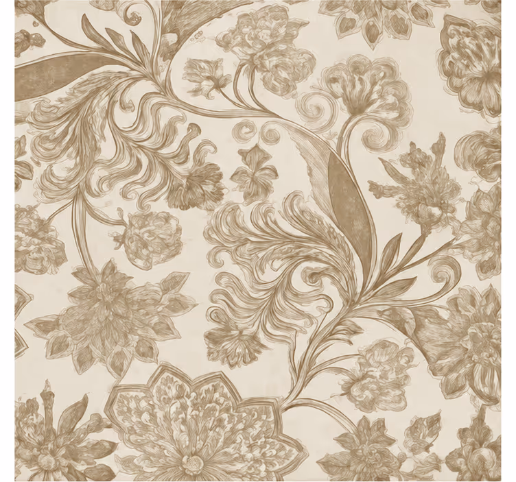 Beige roller blind with floral vintage pattern - TenStickers