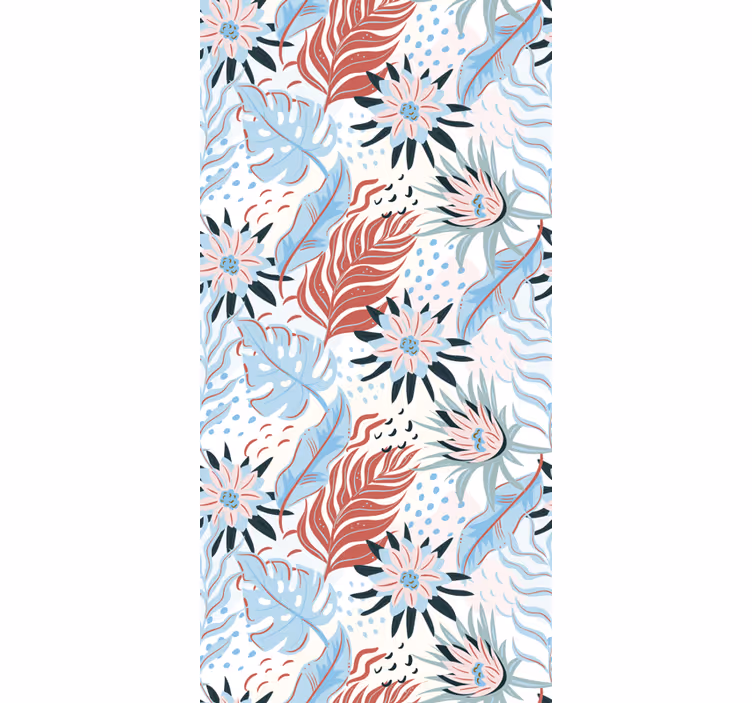 Tropical Foliage Pattern flower roller blind - TenStickers