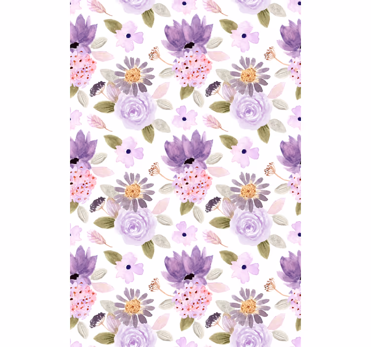 Purple Blooms Pattern flower roller blind - TenStickers