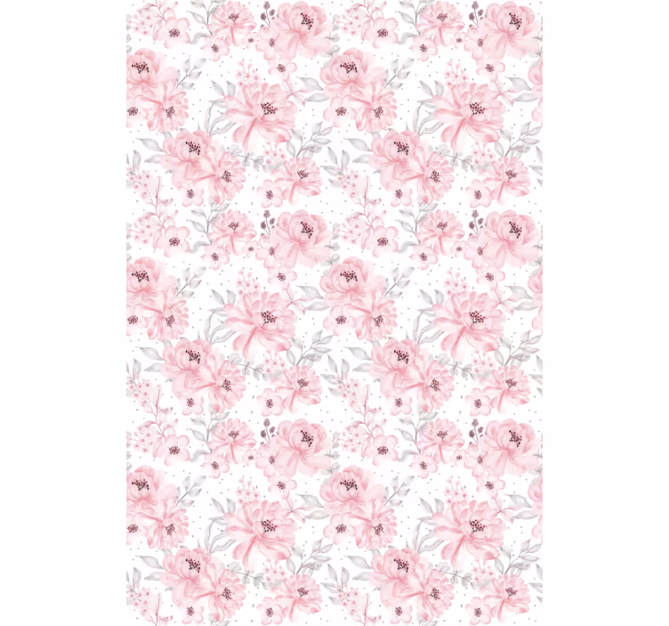 Pink Floral Pattern flowers and plants roller blind - TenStickers