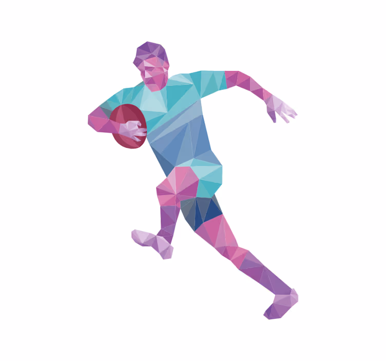 Geometric Rugby Player sports roller blind - TenStickers