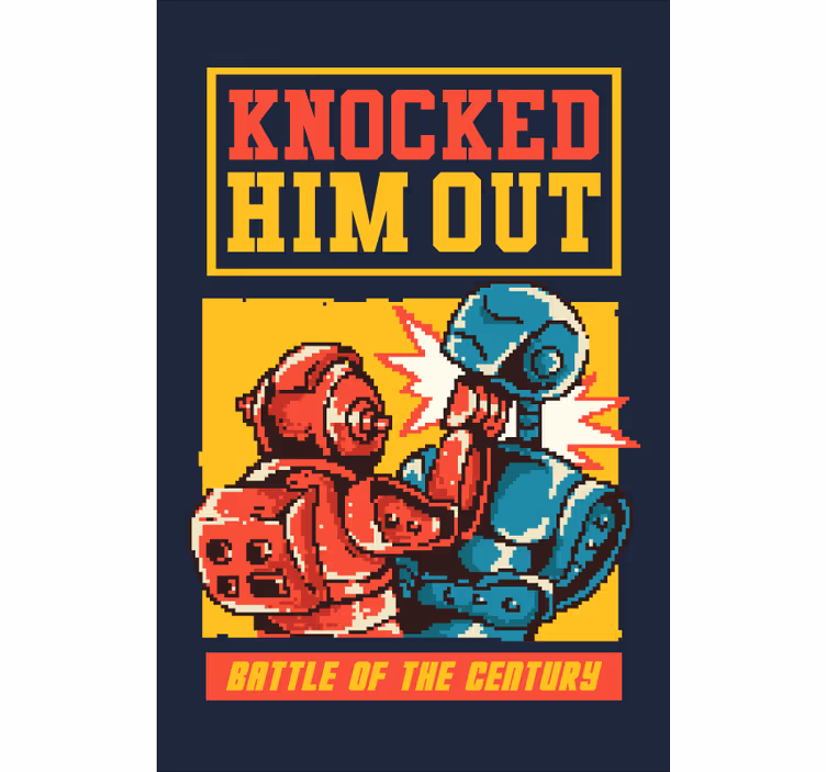 Robotic Boxing Match geek roller blind - TenStickers