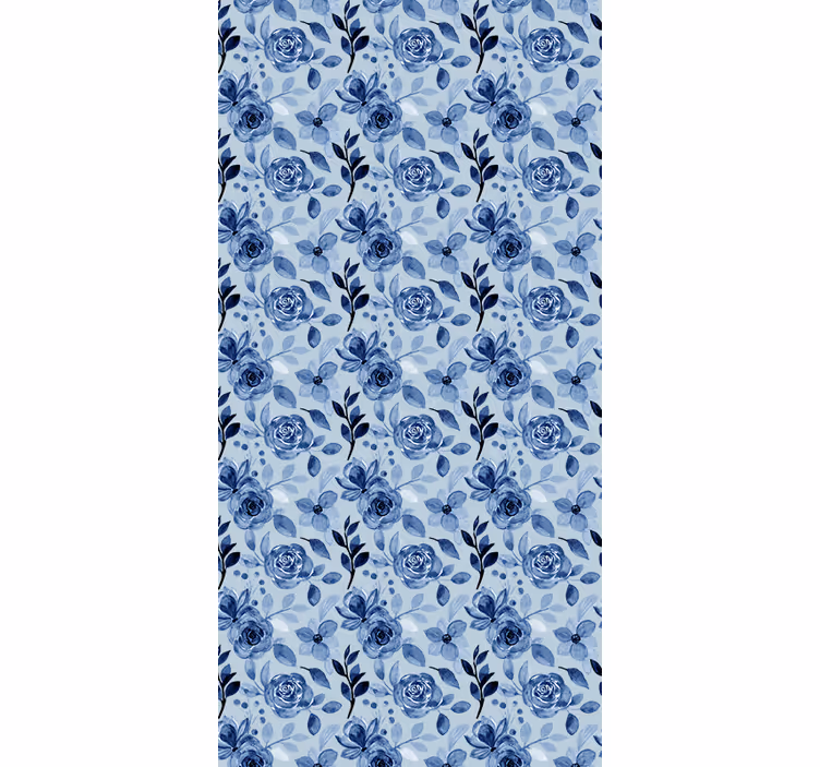 Blue arrangement flowers and plants roller blind - TenStickers