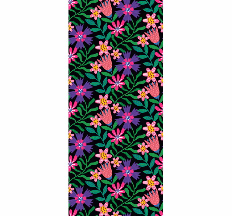 Floral Harmony Design flowers and plants roller blind - TenStickers