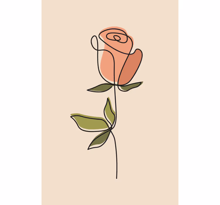 Rose Outline flower roller blind - TenStickers
