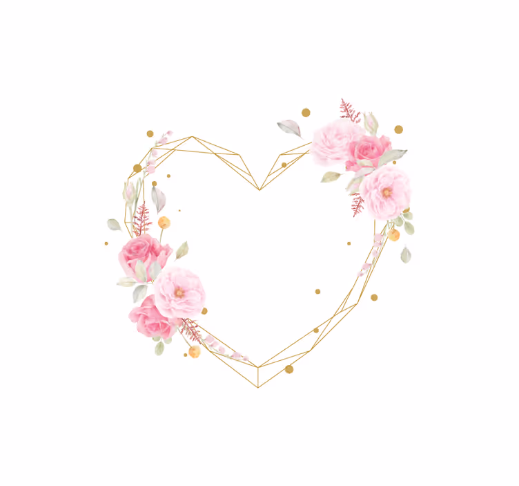 Heart arrangement flower roller blind - TenStickers