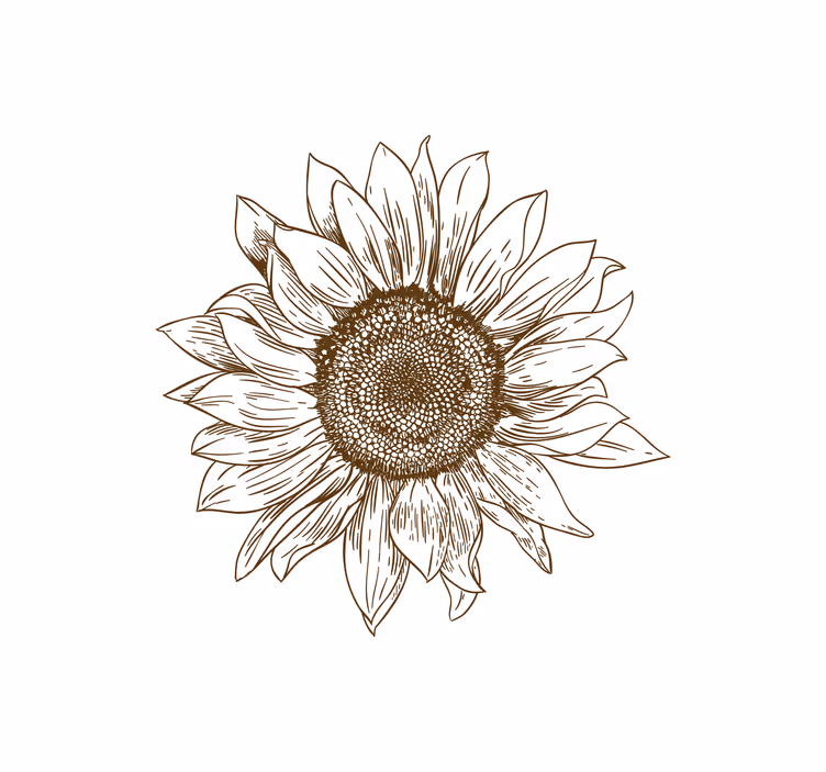 Sunflower Design flowers and plants roller blind - TenStickers