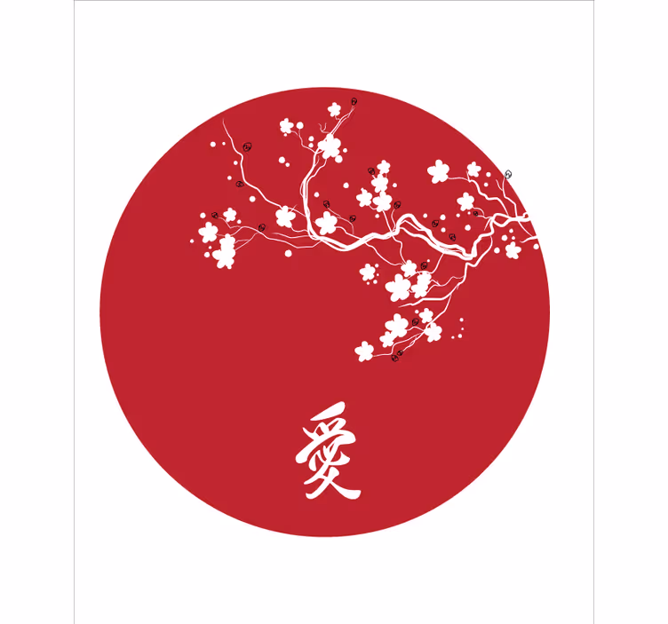 Cherry blossom silhouette Flower blind - TenStickers