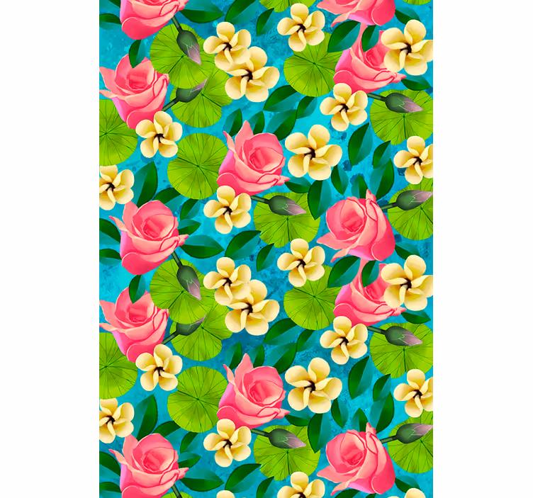 Vibrant blooms flowers and plants roller blind - TenStickers