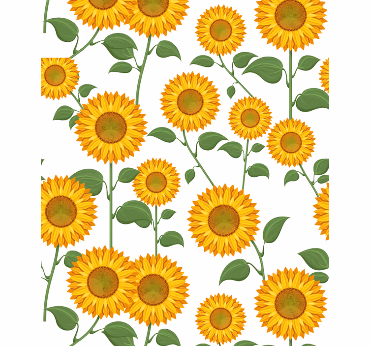 Sunflower Botanical Motif flowers and plants roller blind - TenStickers