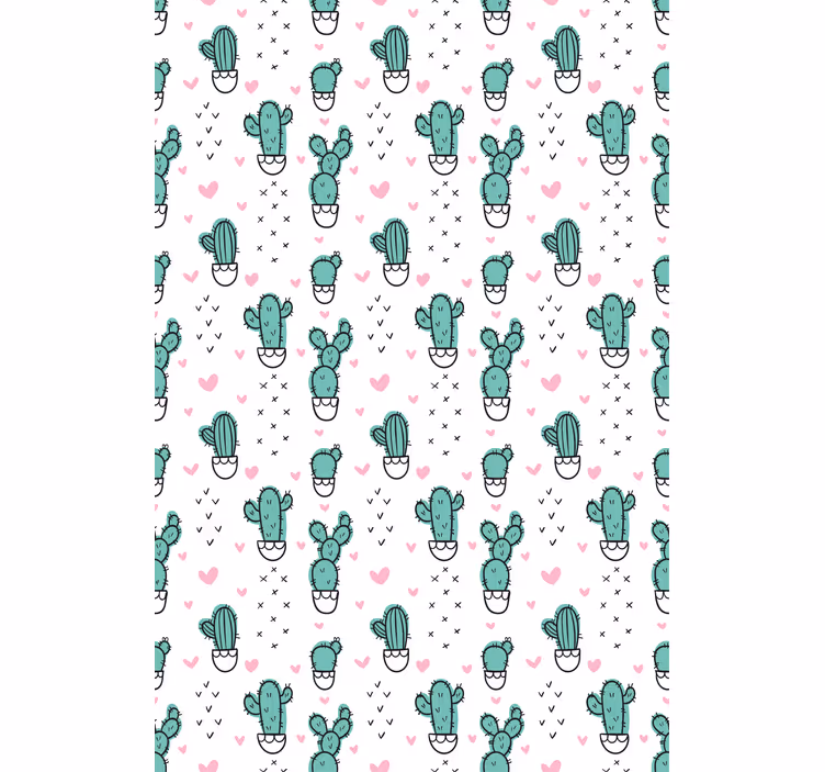 Cactus roller blind with a charming heart design - TenStickers