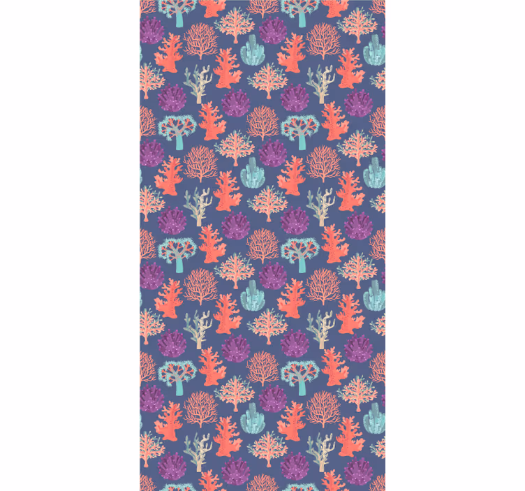 Colorful Coral Patterns flowers and plants roller blind - TenStickers