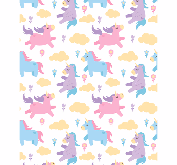 Unicorns and clouds children room roller blind - TenStickers