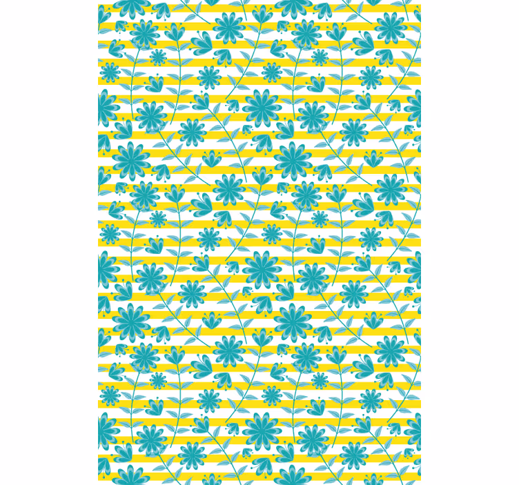 Bright stripe pattern flowers and plants roller blind - TenStickers