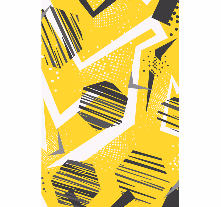 Yellow dynamic geometry modern roller blind - TenStickers