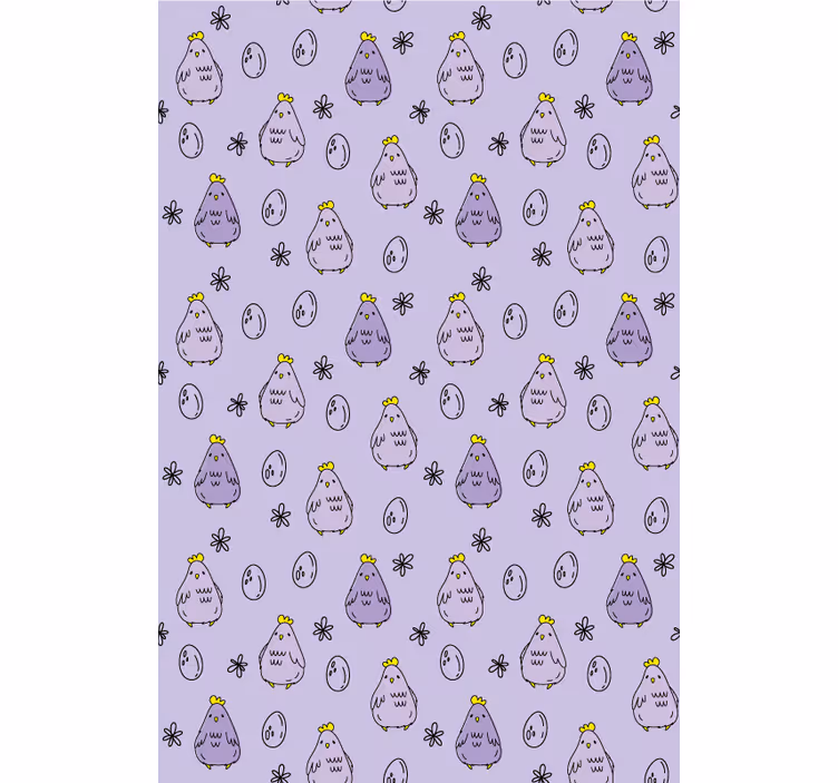 Purple chickens pattern animal roller blind - TenStickers