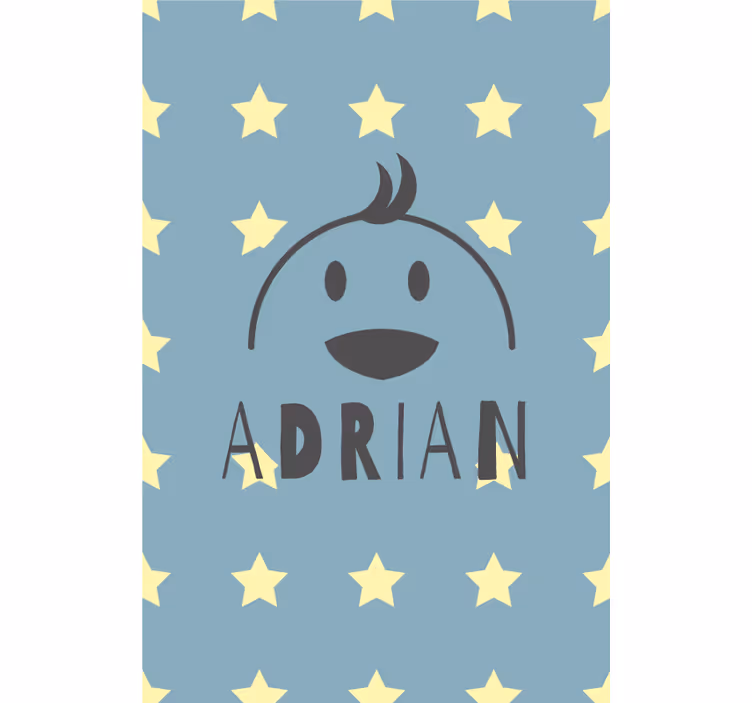 Starry chicken with name children room roller blind - TenStickers