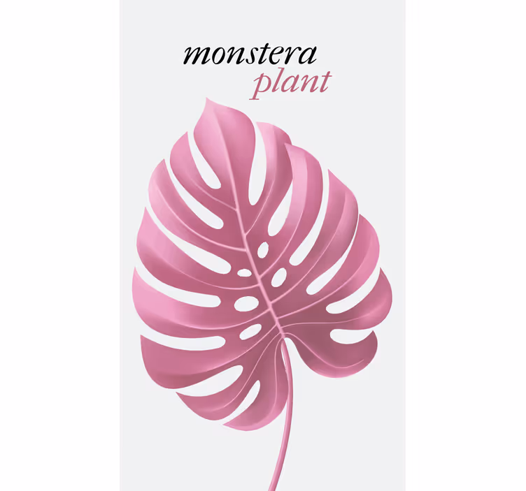 Pink minimalist monstera Text blind - TenStickers