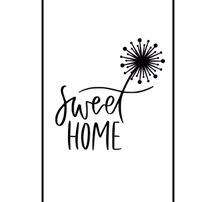 Home sweet home with dandelions Text blind - TenStickers