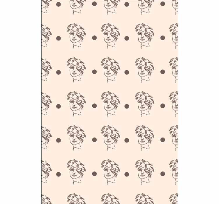 Floral Face Patterns art roller blind - TenStickers