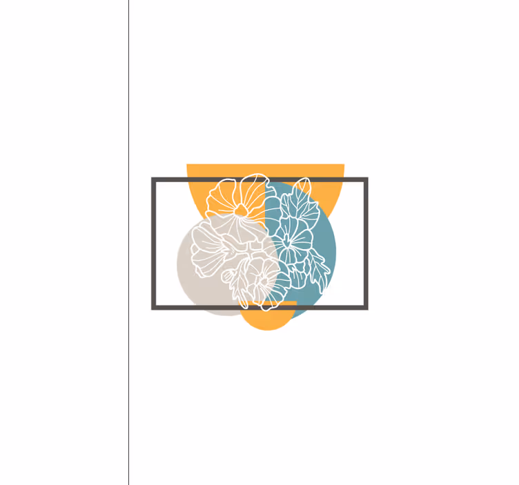 Minimalist abstract frame flowers and plants roller blind - TenStickers
