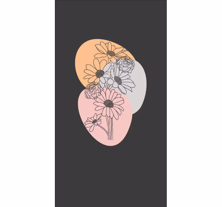 Abstract patterns overlay flowers and plants roller blind - TenStickers