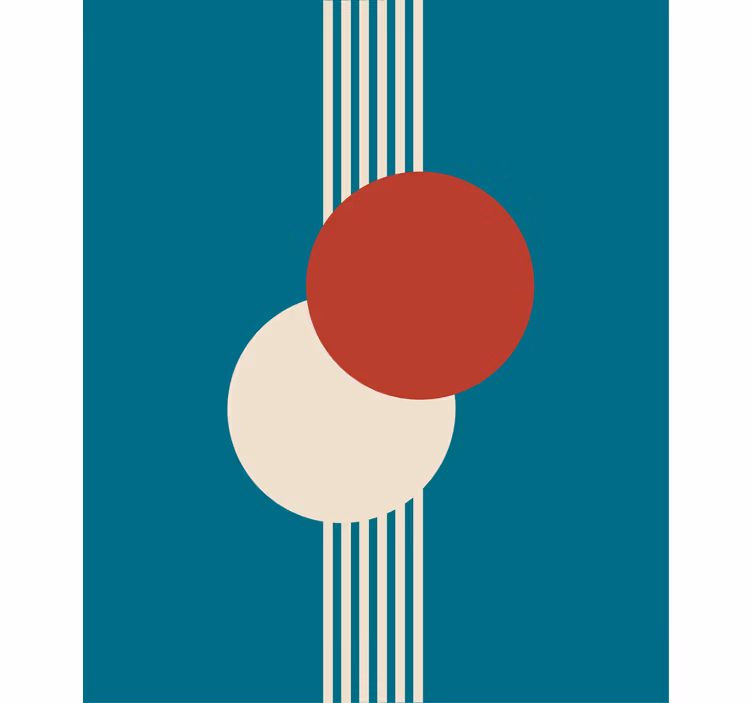 Two circles abstract art Blind painting - TenStickers