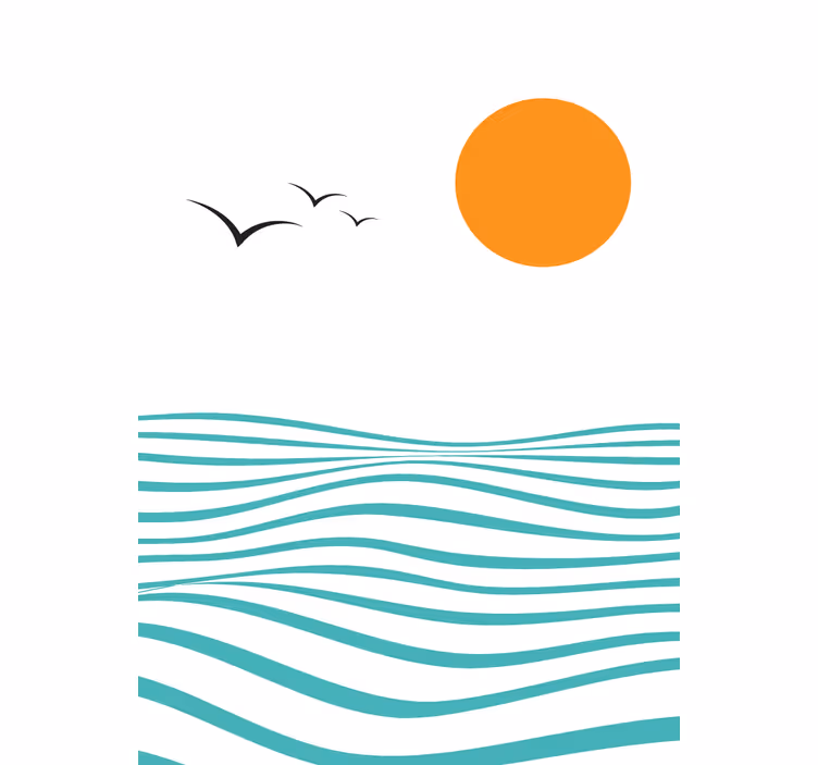 Sea abstract art Blind painting - TenStickers