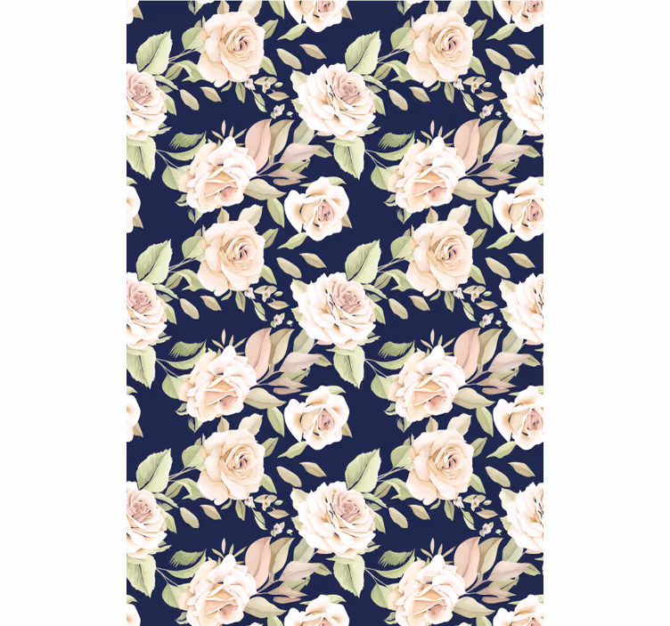 Floral Rose Pattern flowers and plants roller blind - TenStickers