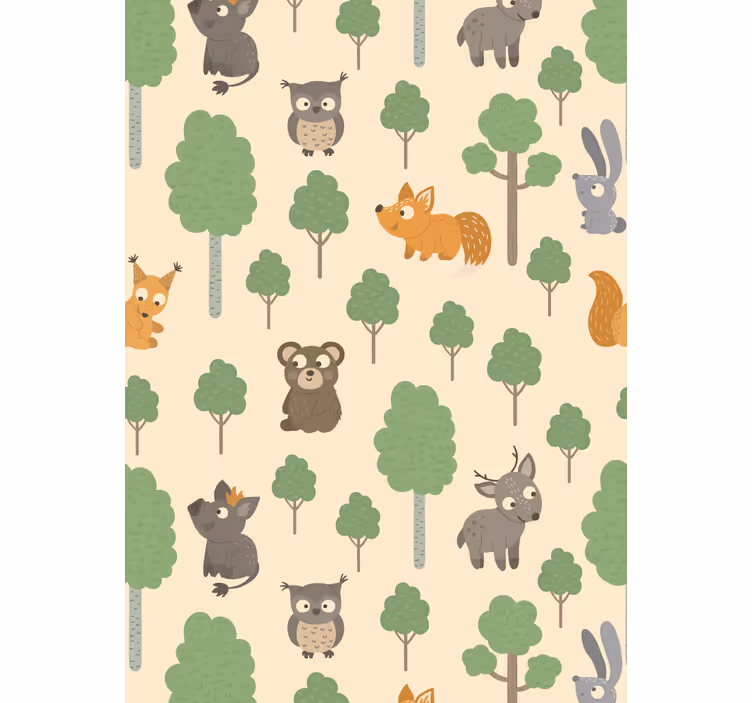 Baby forest creatures children room roller blind - TenStickers