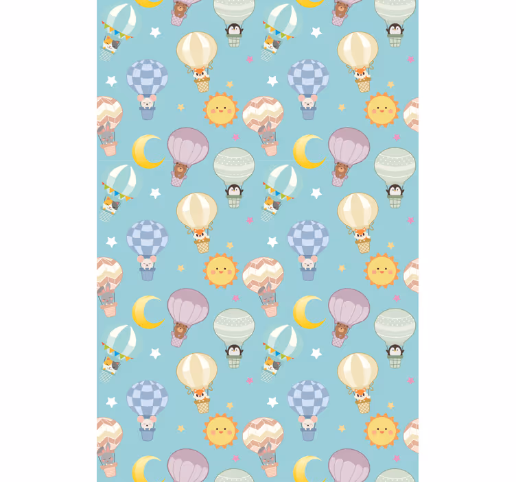 Hot air balloons and suns children room roller blind - TenStickers