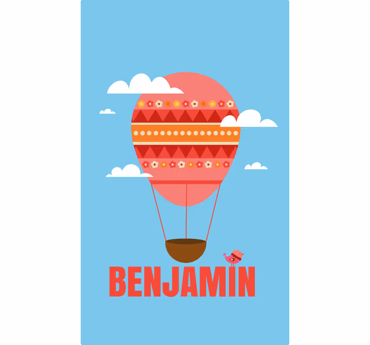 Red balloon on the blue sky with clouds Blind - TenStickers