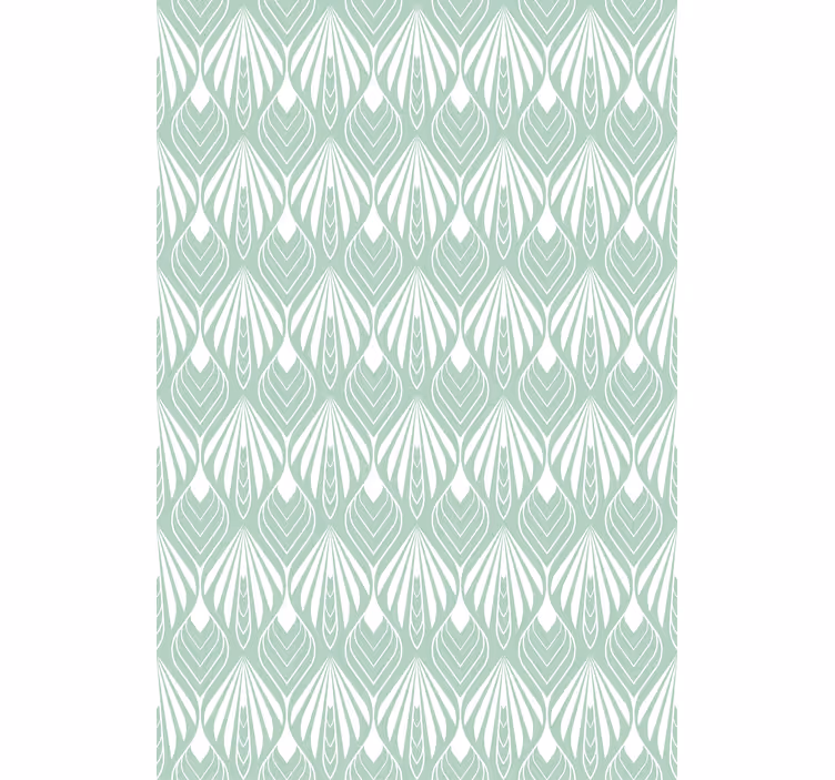 Green stylised leaves dining room roller blind - TenStickers