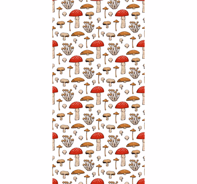 Mushroom brown pattern fruit and vegetable roller blind - TenStickers