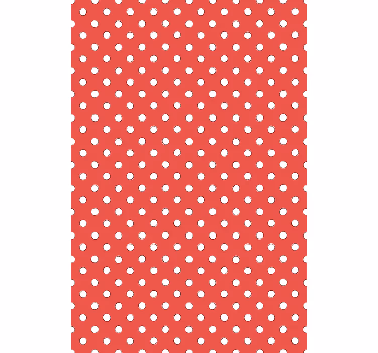 White retro polka dots red background Blind - TenStickers