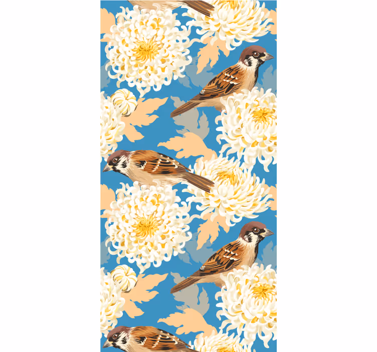 Aquarella birds and leaves and plant blind - TenStickers