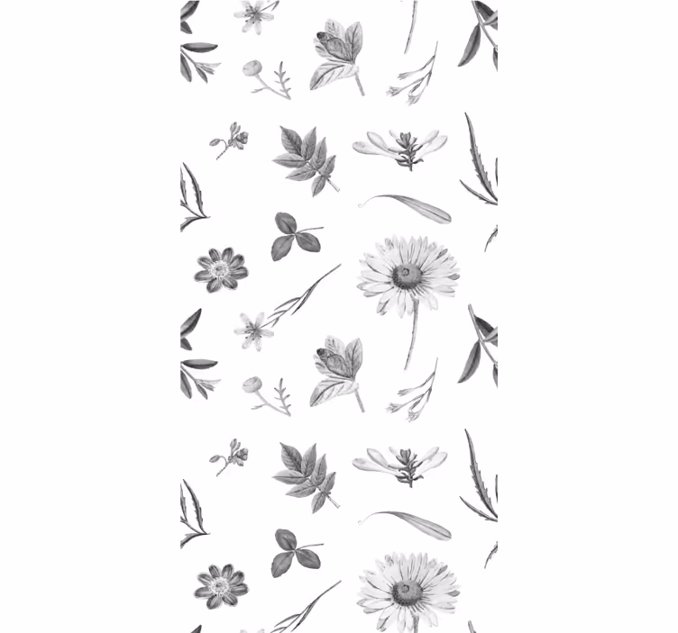 Botanical Garden Motif flowers and plants roller blind - TenStickers
