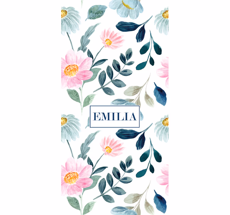 Floral Blossom With Name flowers and plants roller blind - TenStickers
