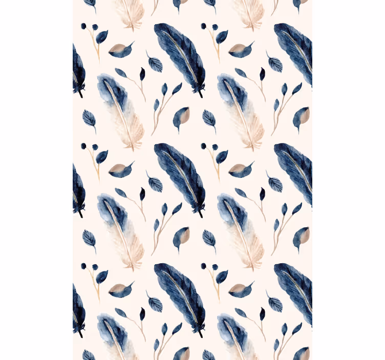Elegant feather pattern flowers and plants roller blind - TenStickers