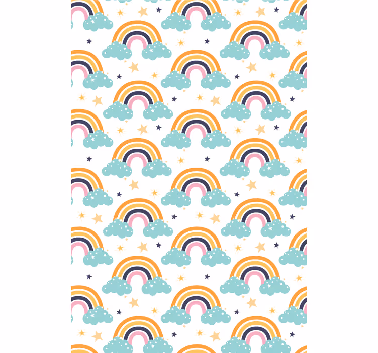 Rainbows and clouds children room roller blind - TenStickers