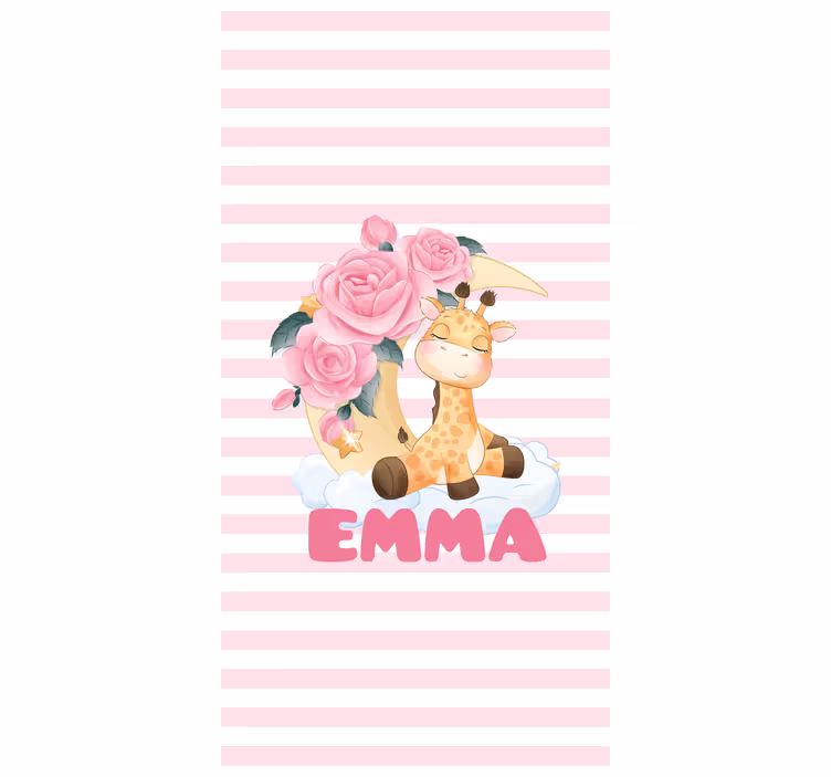 Giraffe with Roses customise roller blind - TenStickers