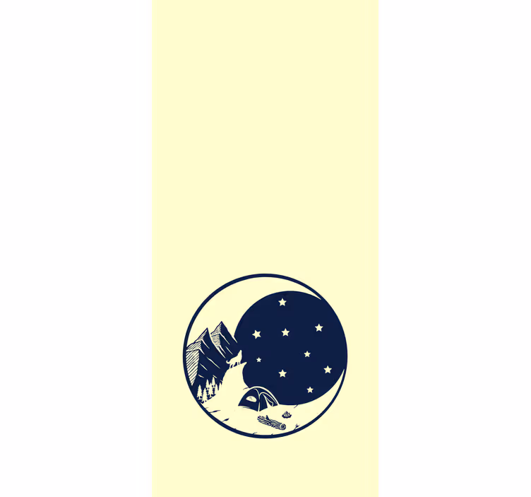 Mountain Night Scene original roller blind - TenStickers