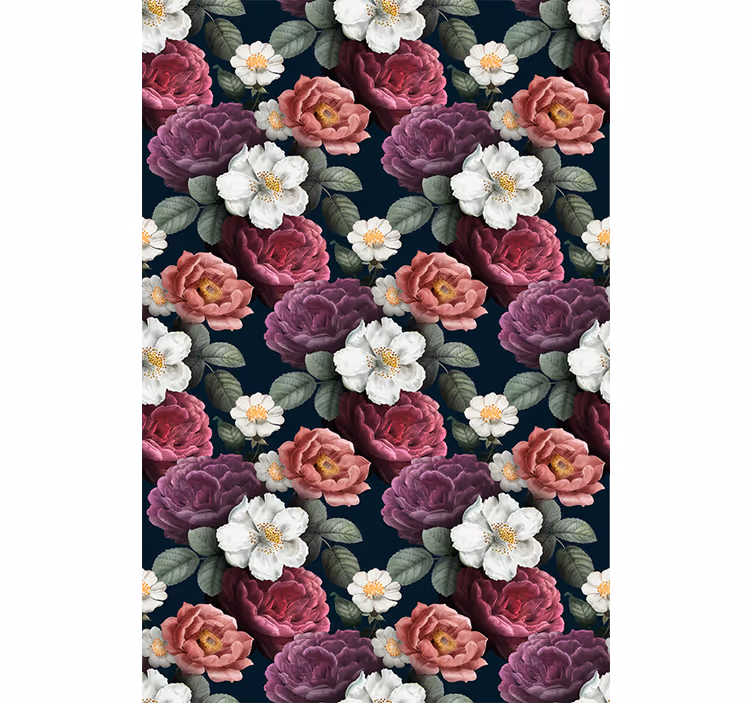 Graceful Bloom Composition flower roller blind - TenStickers