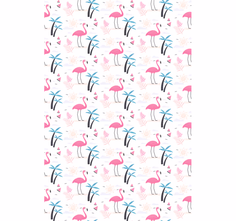 Flamingo Tropical Pattern animal roller blind - TenStickers
