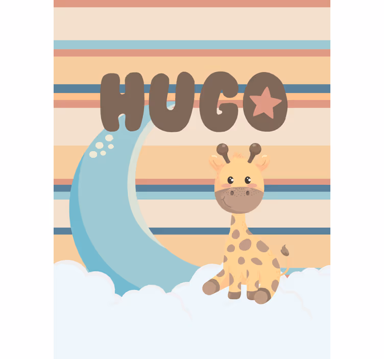 Giraffe with Clouds nursery roller blind - TenStickers