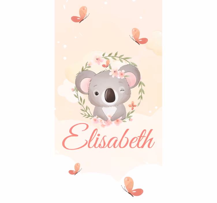 Children room roller blind baby koala with name - TenStickers